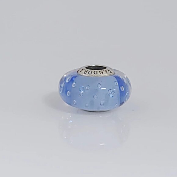 Pandora Ice Drops Blue Murano Glass Charm Bead with box - Picture 1 of 4